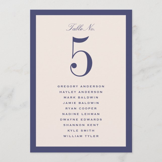 Carte de plan de table de mariage violet (Devant)