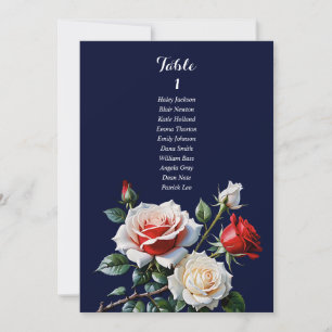 Carte de plan de table rose rouge blanc rose rose 