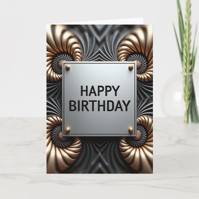 Carte de plaque d'anniversaire opulente (Devant)