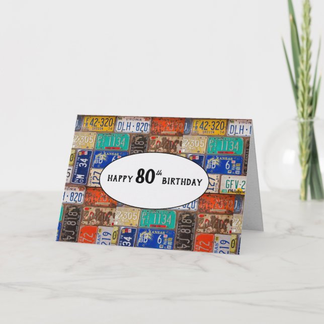 Carte de plaque d'immatriculation rouillée pour 80 (Devant)