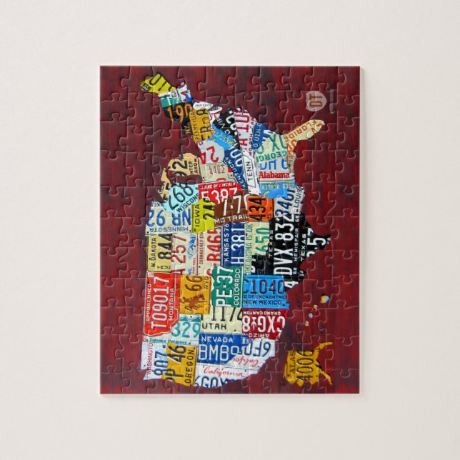 Carte de plaque minéralogique du puzzle des (Vertical)