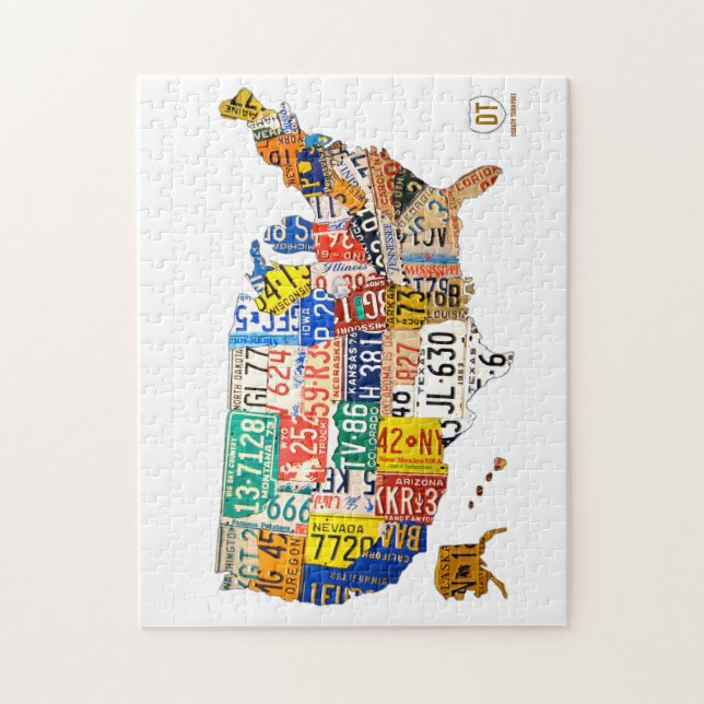 Carte de plaque minéralogique du puzzle des (Vertical)