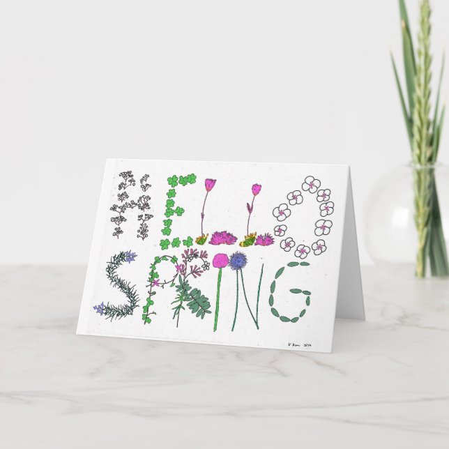 Carte de pliage de fleurs Hello Spring (Devant)