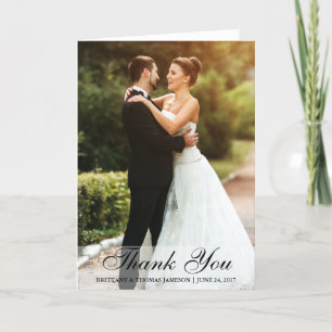 Carte de pliage photo mariage Merci & Groom