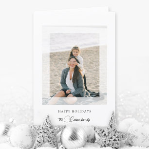 Carte de pliage photo moderne Clean Chic Holiday
