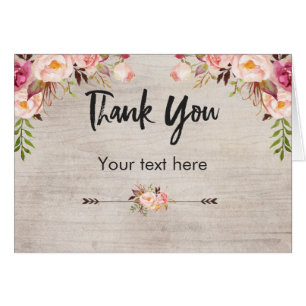 Carte de pliage Rustique Floral Boho