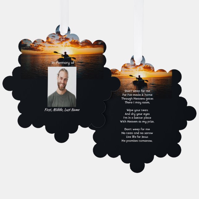 Carte de poche Christian Memorial Kayaking Sport (Recto/Verso)