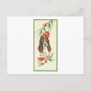 Carte de poche Vintage Christmas Basset