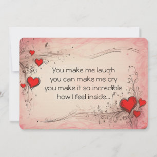 Carte de poème d'amour romantique pour quelqu'un d