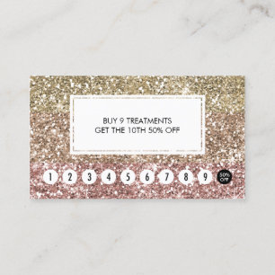 Carte de poinçon fidélité Faux Rose Parties scinti