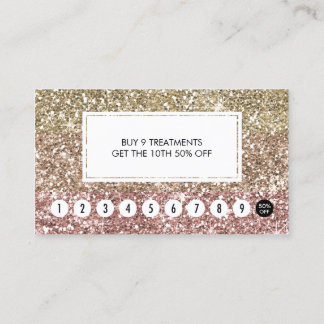 Carte de poinçon fidélité Faux Rose Parties scinti