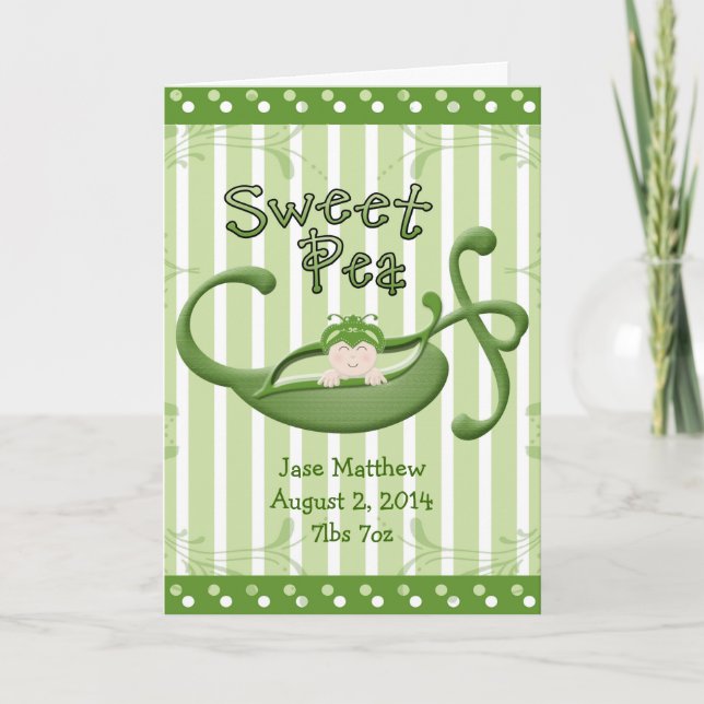 Carte de pois sucrés personnalisée (Devant)