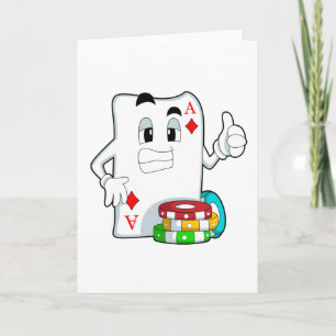 Carte de poker avec jetons de poker