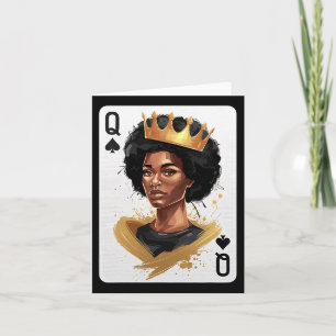 Carte de Poker Queen Spades Afro American Black Hi