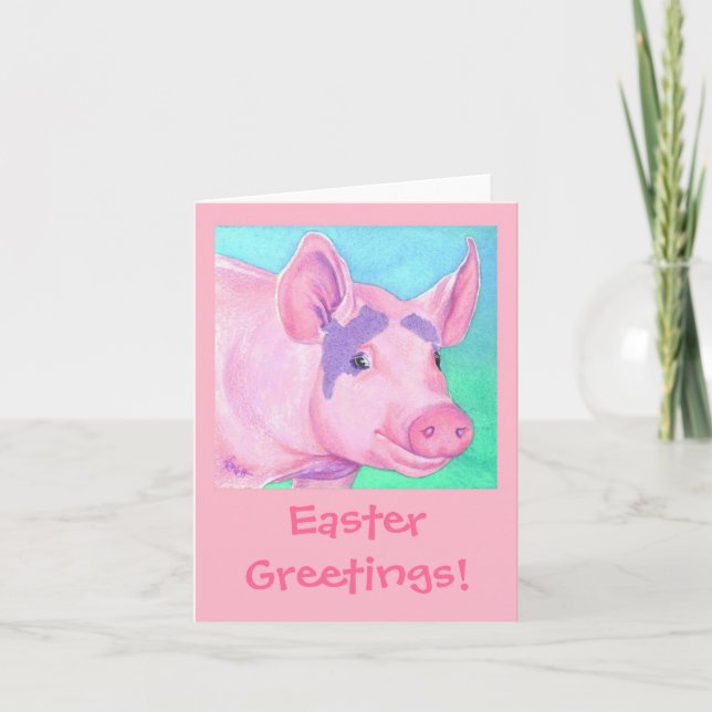 Carte de porc de Pâques - "Ce petit chien" (Devant)