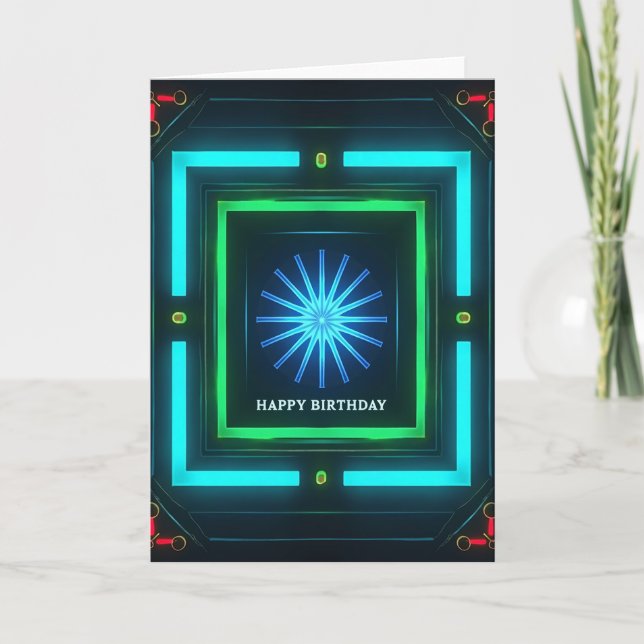 Carte de Portail d'Anniversaire Radieux (Devant)