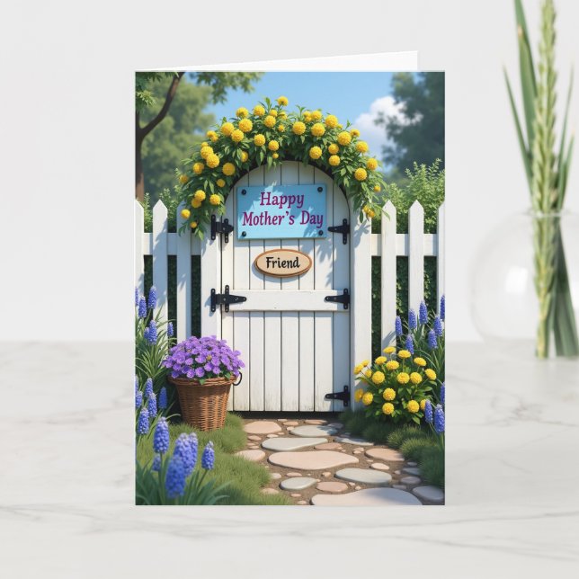 Carte de porte de fête des mères florale (Devant)