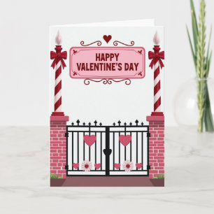 Carte de porte rayée Saint-Valentin joyeuse