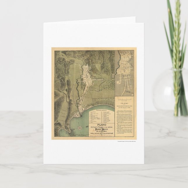 Carte de Porto Rico par Federico Drouyn 1888 (Devant)