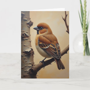 Carte de portrait aviaire de la fête des pères