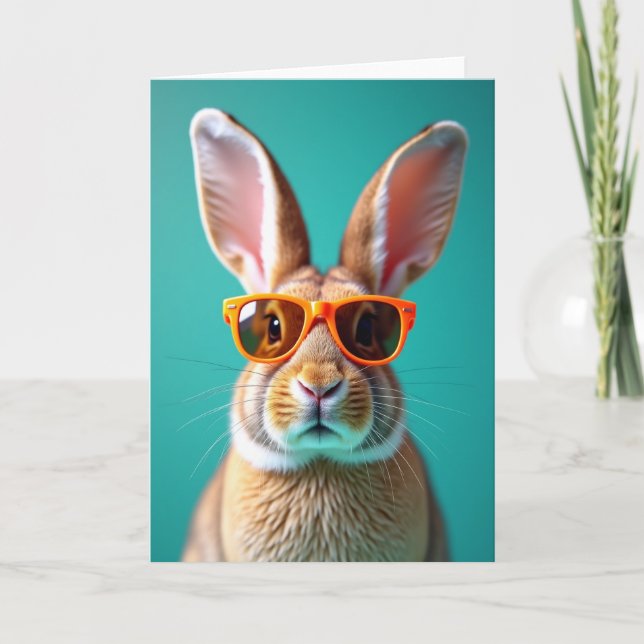 Carte de portrait d'ami à fourrure cool (Devant)