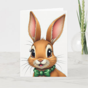 Carte de portrait d'animal animé mignon