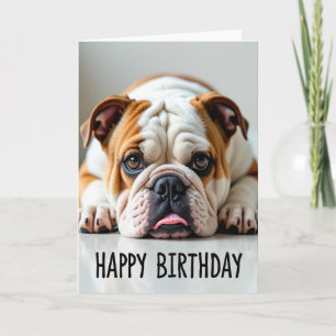Carte de portrait d'anniversaire de chien gentil