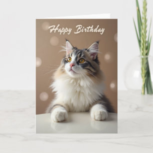 Carte de portrait d'anniversaire félin