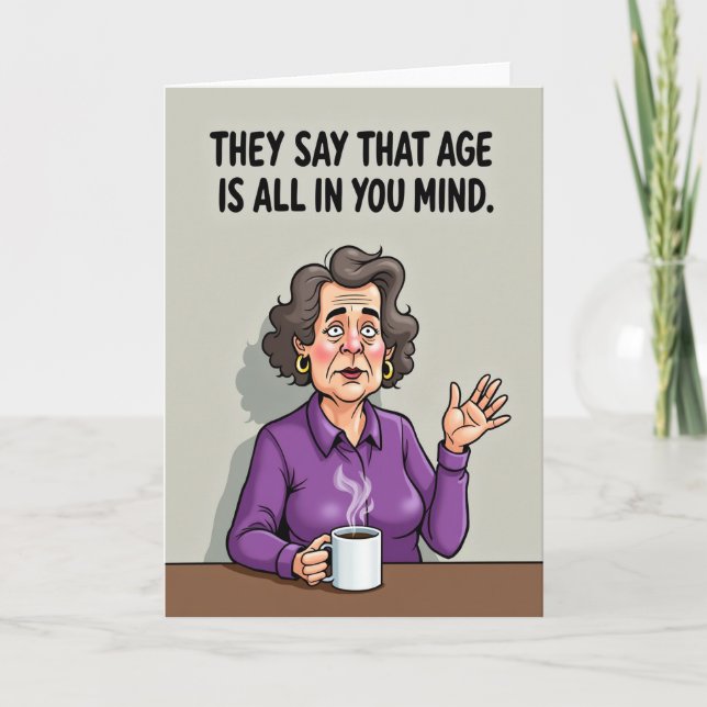 Carte de portrait d'anniversaire ironique (Devant)