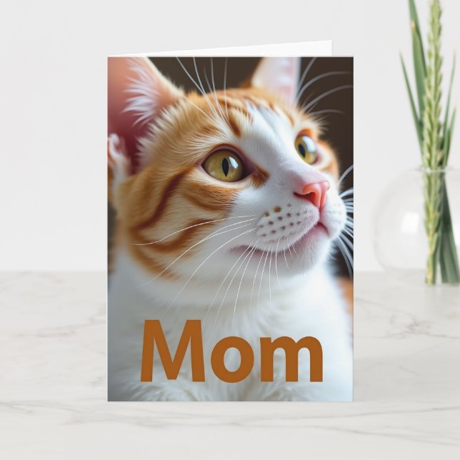 Carte de portrait de chat aimant (Devant)