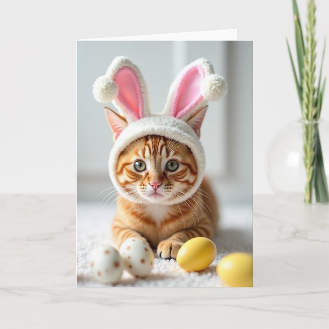 Carte de portrait de chaton mignon en costume (Devant)