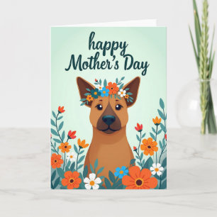 Carte de portrait de chien pour la fête des mères