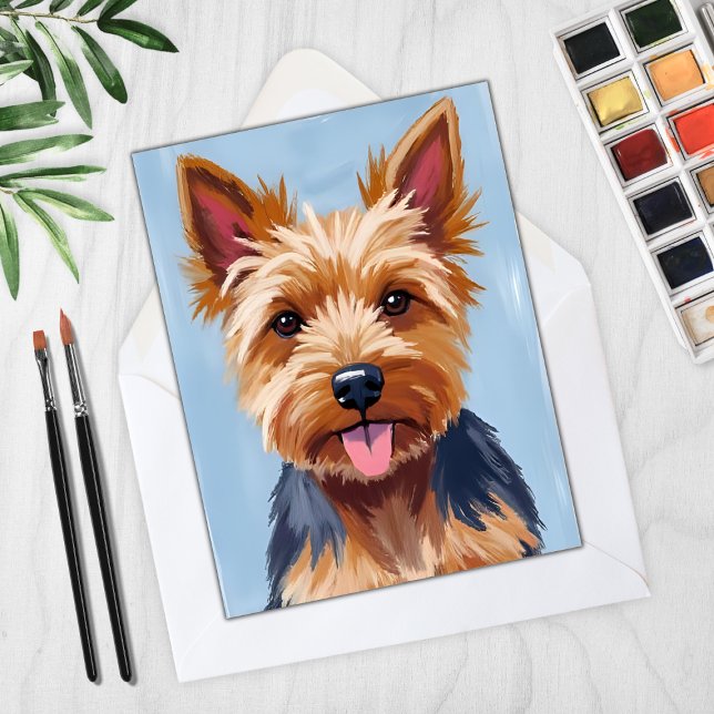 Carte de portrait de chien Terrier du Yorkshire pe (Créateur téléchargé)