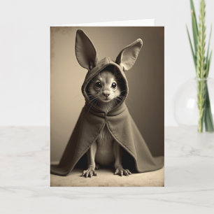 Carte de portrait de créature à capuche mignonne