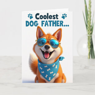 Carte de portrait de dessin animé du père chien
