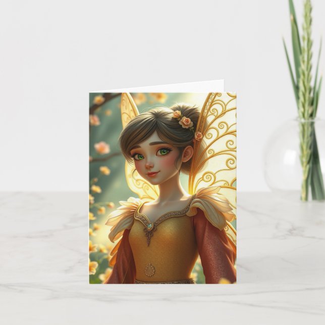 Carte de portrait de fée de printemps (Devant)