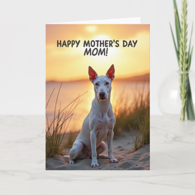 Carte de portrait de fête des mères avec chien bla (Devant)