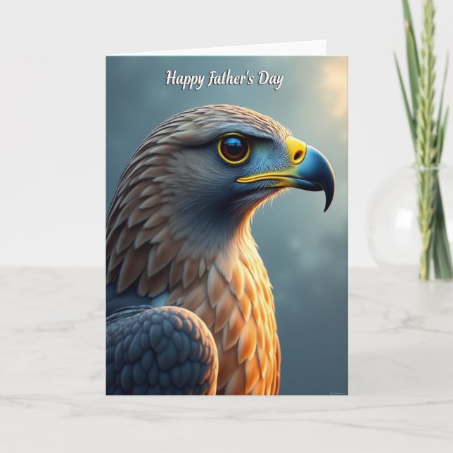 Carte de portrait de la fête des pères avec oiseau (Devant)