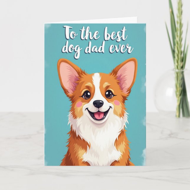 Carte de portrait de papa chien joyeux (Devant)