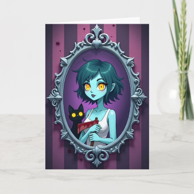 Carte de portrait de regard sinistre (Devant)