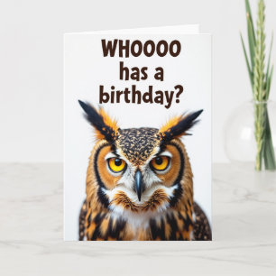 Carte de portrait d'oiseau d'anniversaire sage