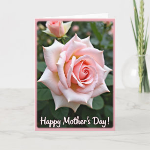 Carte de portrait floral rose