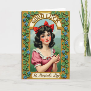 Carte de portrait vintage Lucky Day