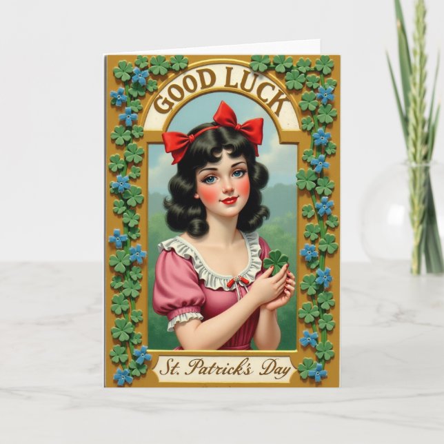 Carte de portrait vintage Lucky Day (Devant)