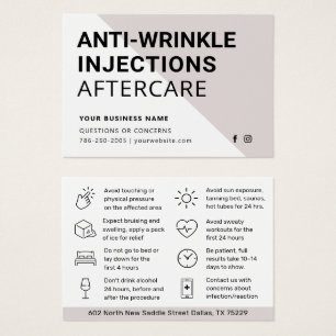 Carte de post-soins Botox Anti Wrinkies Injections