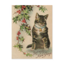 Carte de poste de Noël du Nouvel An vintage