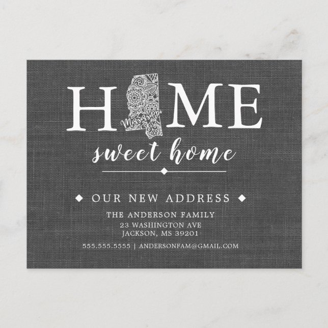 Carte de poste de transfert d'état MISSISSIPPI (Devant)