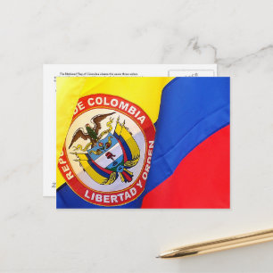 Carte de poste de voyage Drapeau colombien