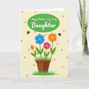 Carte de pot de fleurs à pois