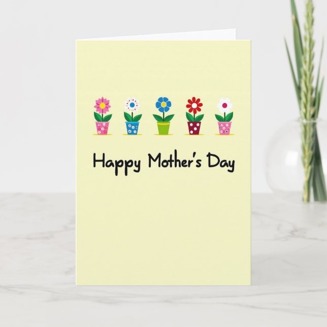 Carte de pot de fleurs à pois (Devant)